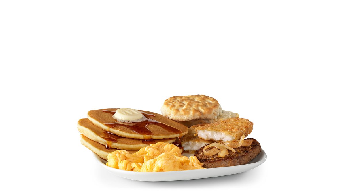 Big Breakfast with Steak and Hotcakes in McDonald's
